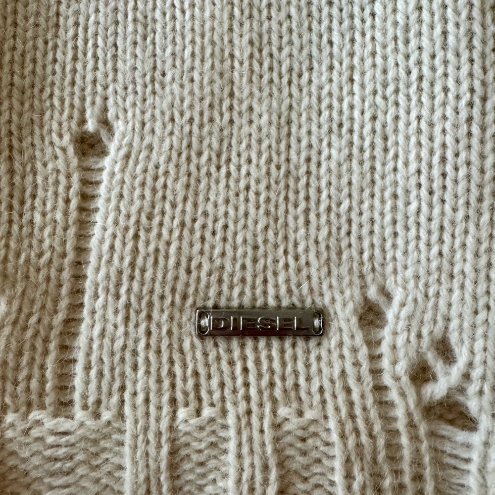 Diesel Men’s Cream Alpaca Knit Sweater size L - Picture 3 of 11